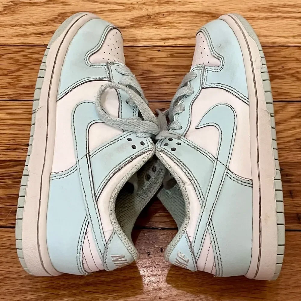 Nike Dunk Low  Glacier Blue Leather Youth Size 13C Sneakers Shoes FB9108-105